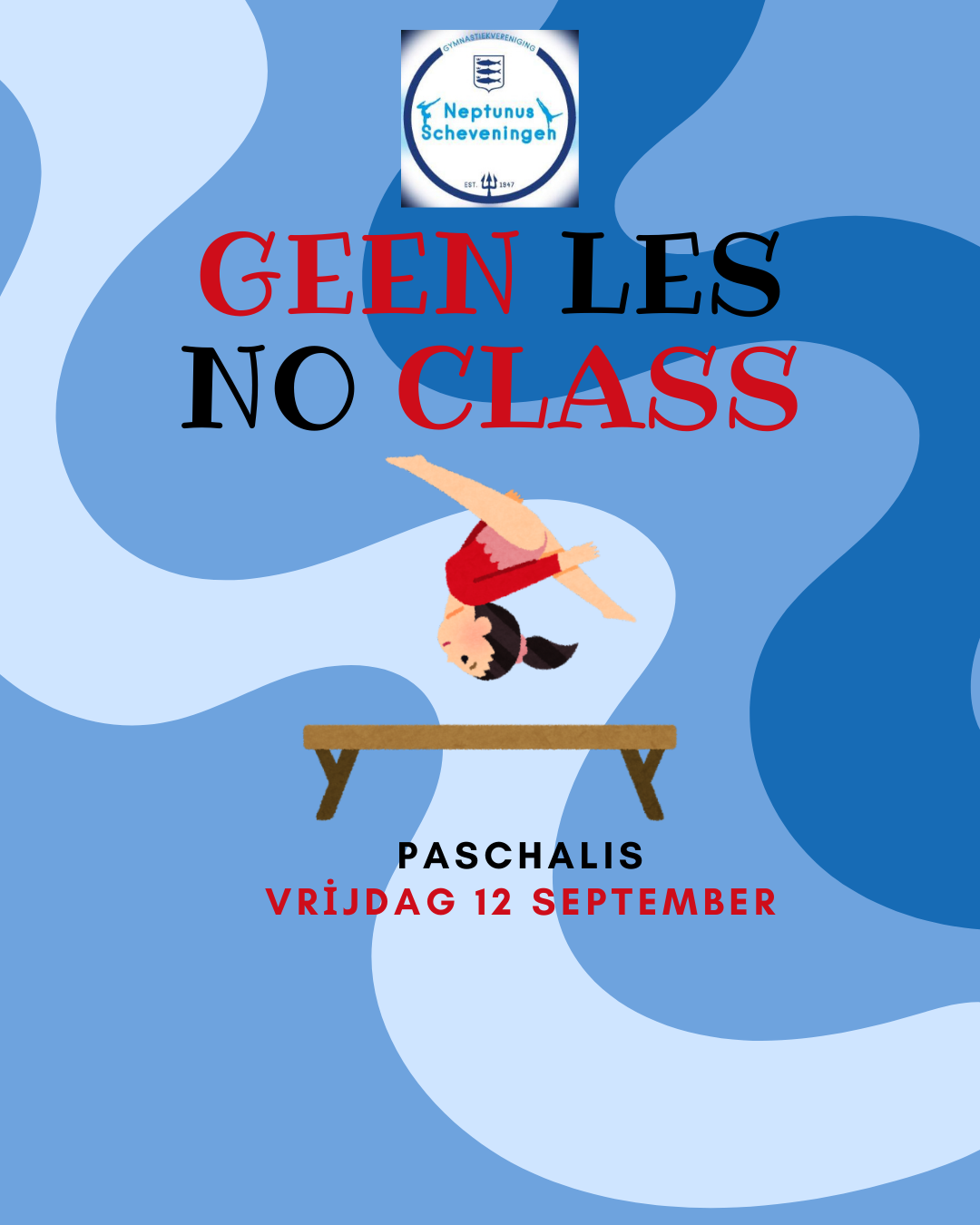 Geen les op vrijdag 12 september – No classes on Friday, September 12